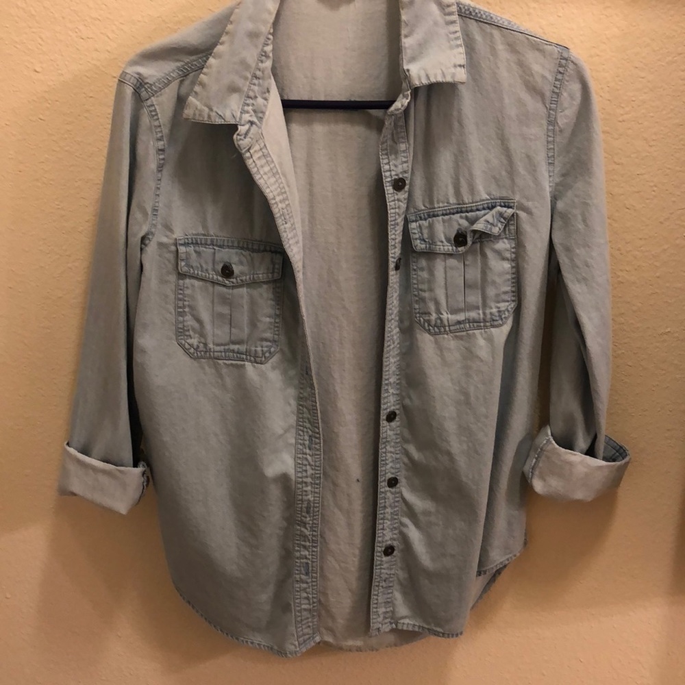 Light denim button down